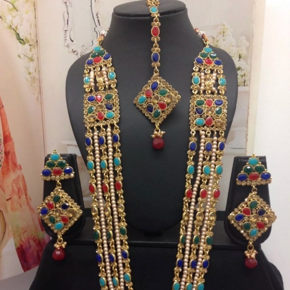 kundan polki Indian Pakistani bridal necklace only
